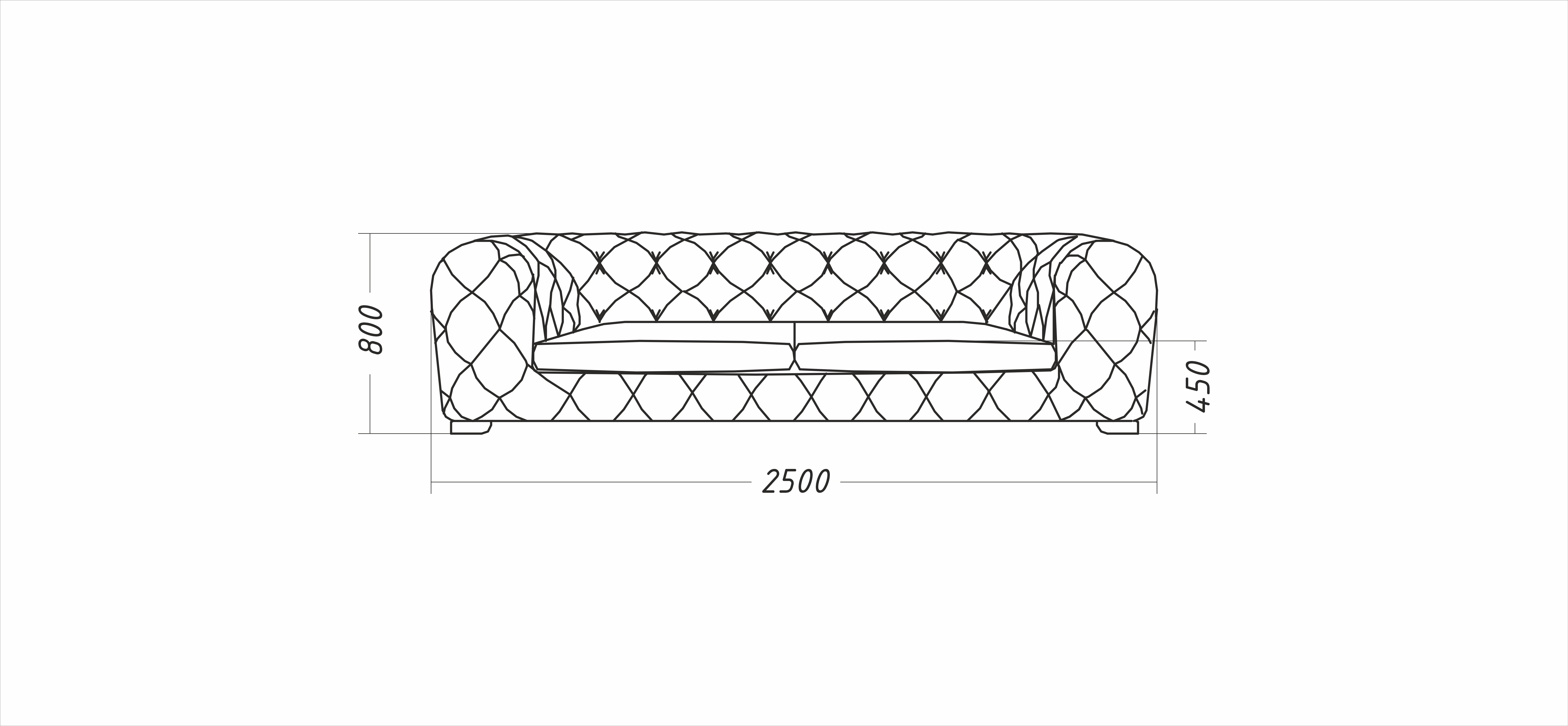 Прямой трёхместный диван
